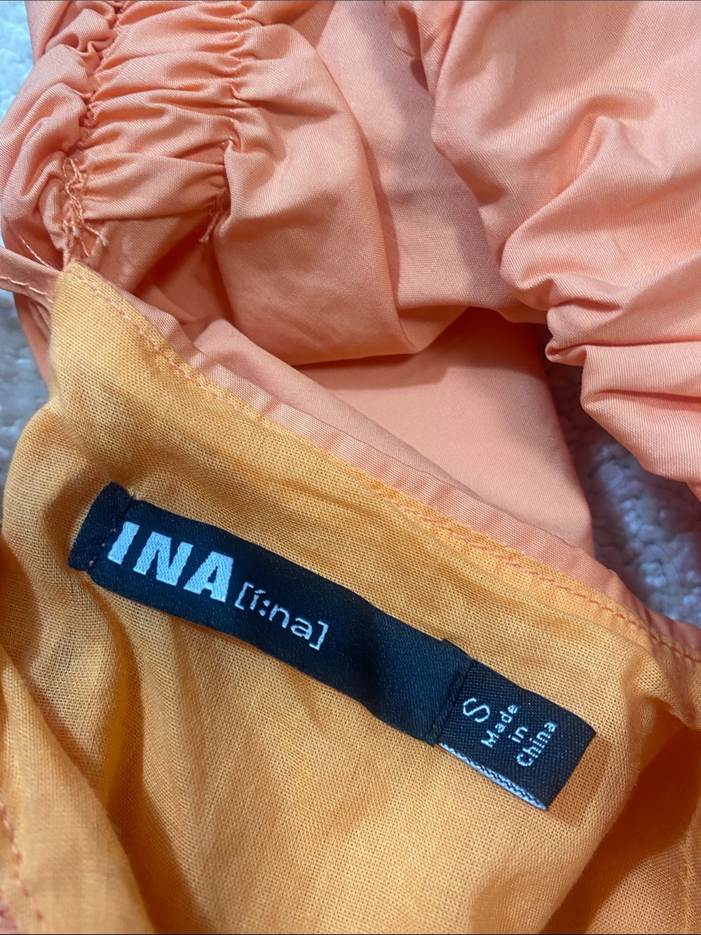 Ina Coral Peach Ruffle Maxi Dress with Front Cutout Size S 100%Cotton - Picture 10 of 16